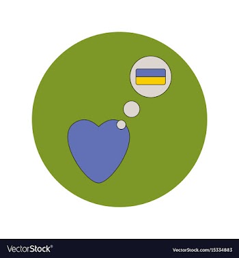 In flat design of love ukraine vector image