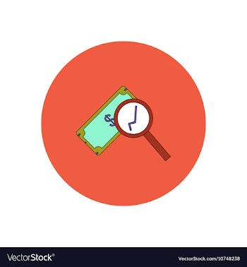 In flat design of Magnifier vector image