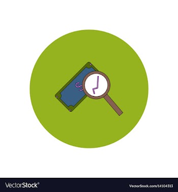 In flat design of magnifier vector image