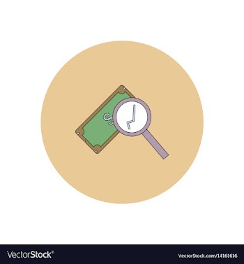 In flat design of magnifier vector image