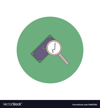 In flat design of magnifier vector image