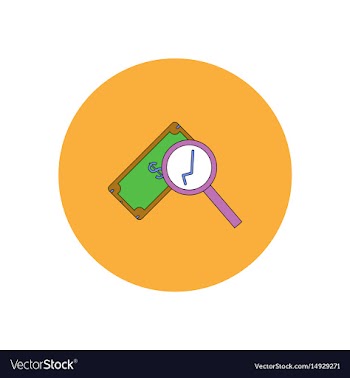 In flat design of magnifier vector image
