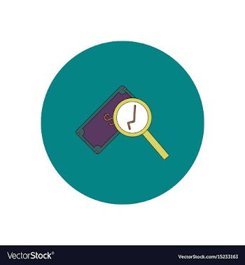 In flat design of magnifier vector image