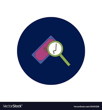 In flat design of magnifier vector image