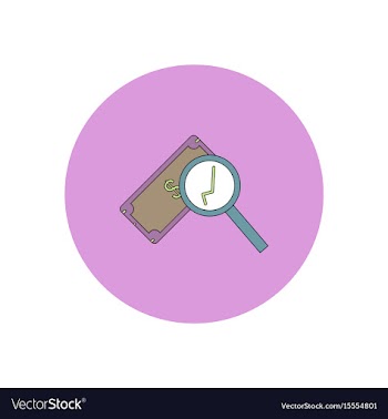 In flat design of magnifier vector image