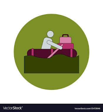 In flat design of man on raft vector image