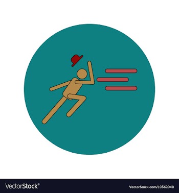 In flat design of man running vector image