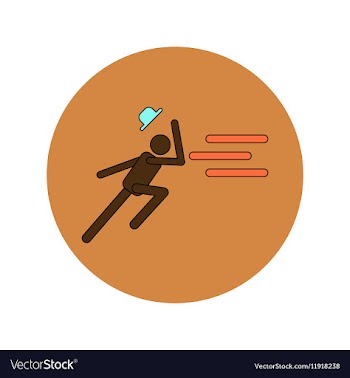 In flat design of man running vector image