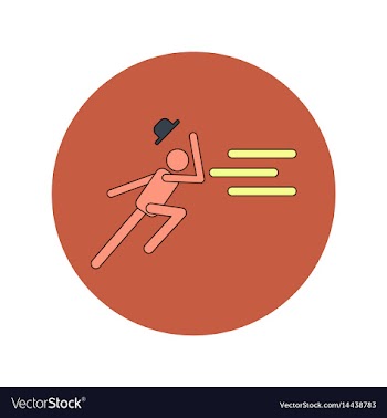 In flat design of man running vector image