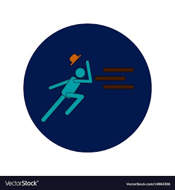 In flat design of man running vector image