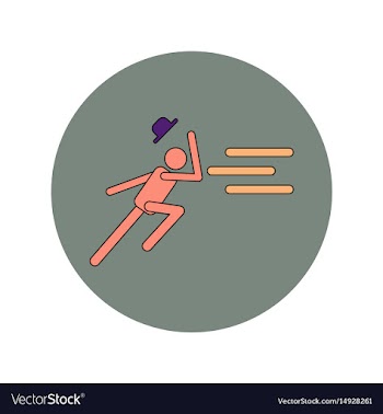 In flat design of man running vector image