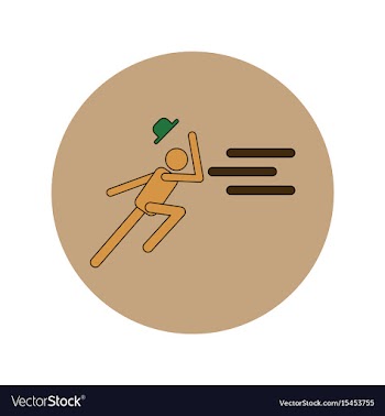 In flat design of man running vector image