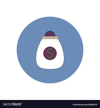 In flat design of Money bag vector image