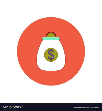 In flat design of Money bag vector image