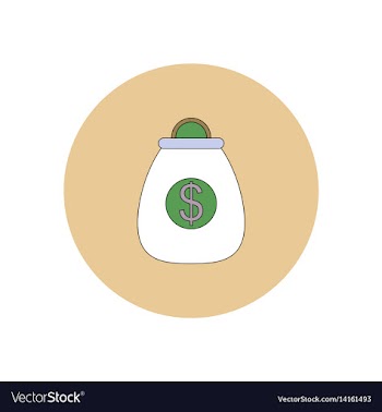 In flat design of money bag vector image