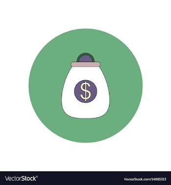 In flat design of money bag vector image