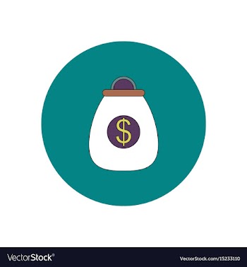 In flat design of money bag vector image