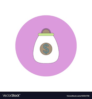 In flat design of money bag vector image