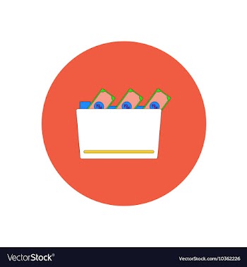 In flat design of money in the vector image
