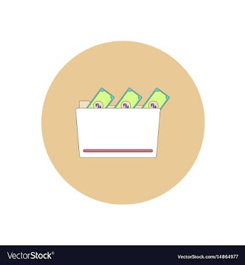 In flat design of money in the vector image