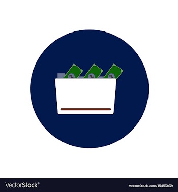In flat design of money in the vector image