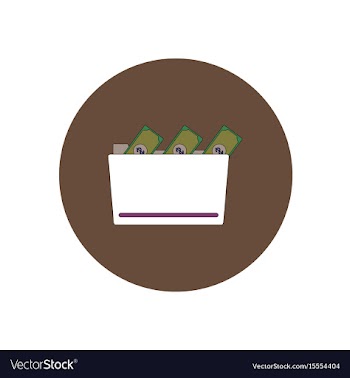In flat design of money in the vector image