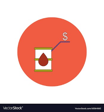 In flat design of oil barrel vector image