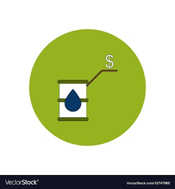In flat design of oil barrel vector image
