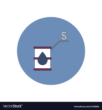 In flat design of oil barrel vector image