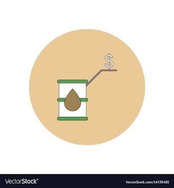 In flat design of oil barrel vector image