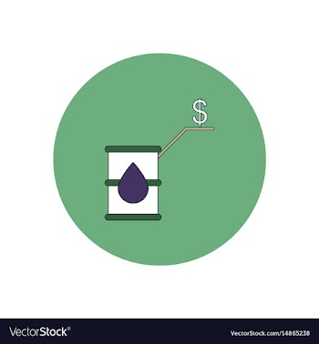 In flat design of oil barrel vector image