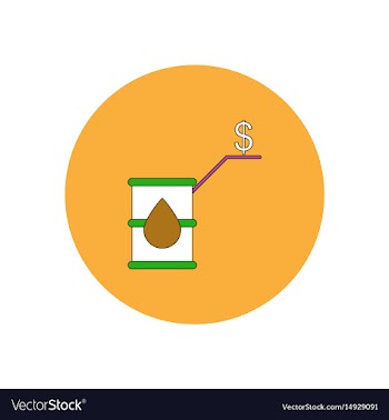 In flat design of oil barrel vector image