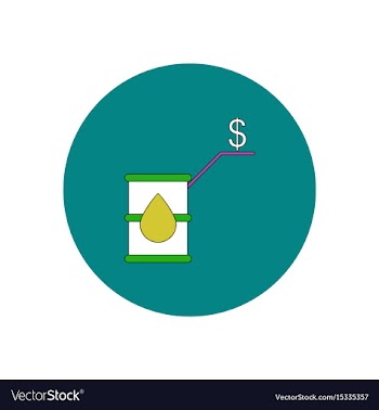 In flat design of oil barrel vector image