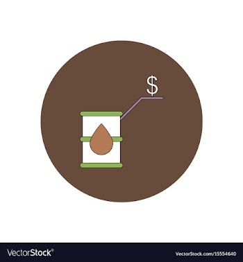 In flat design of oil barrel vector image