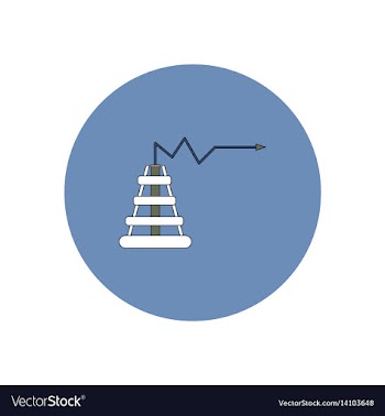 In flat design of oil rig and vector image