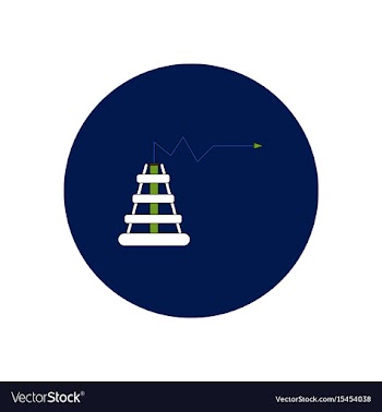 In flat design of oil rig and vector image