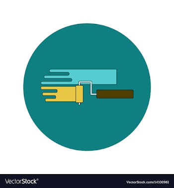 In flat design of painting vector image