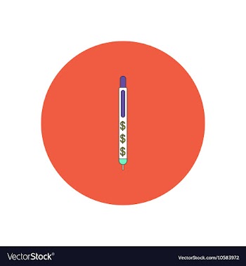 In flat design of pen and vector image