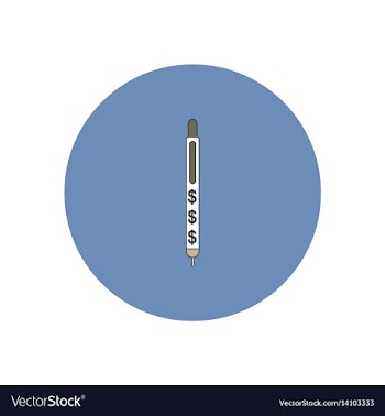 In flat design of pen and vector image