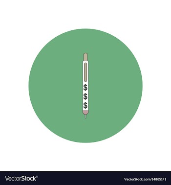 In flat design of pen and vector image