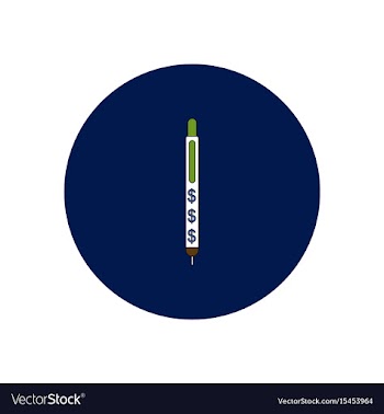 In flat design of pen and vector image