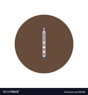 In flat design of pen and vector image