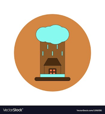 In flat design of rain cloud vector image