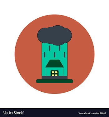 In flat design of rain cloud vector image