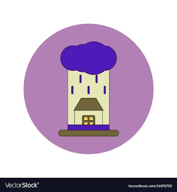 In flat design of rain cloud vector image
