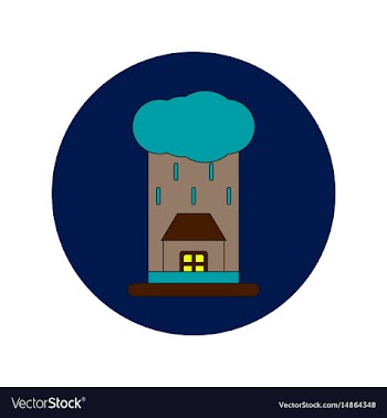 In flat design of rain cloud vector image