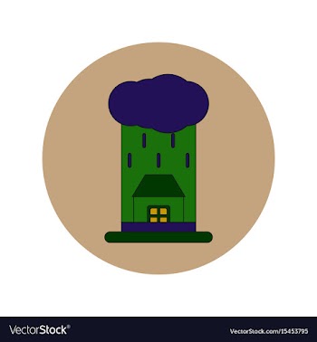 In flat design of rain cloud vector image