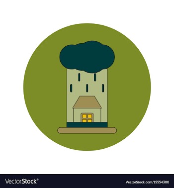 In flat design of rain cloud vector image