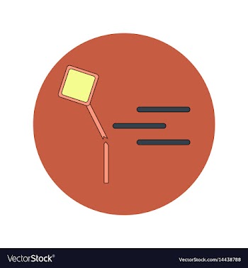 In flat design of road sign vector image