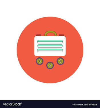 In flat design of suitcase and vector image